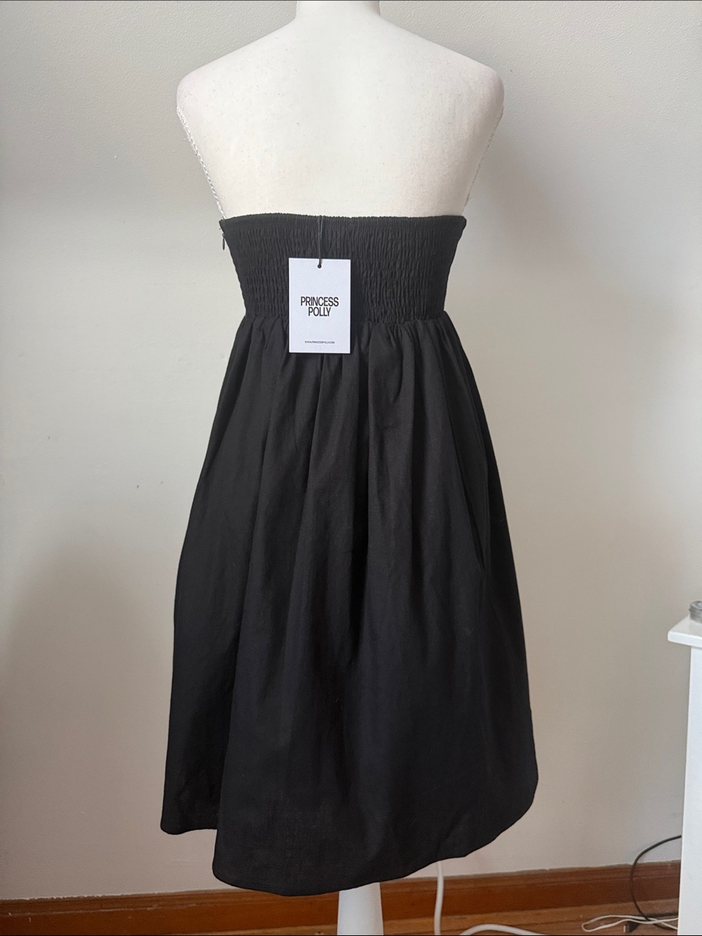 ❇️NWT❇️ Princess Polly Strapless Black 95% Cotton Blend Dress. - Picture 8 of 12